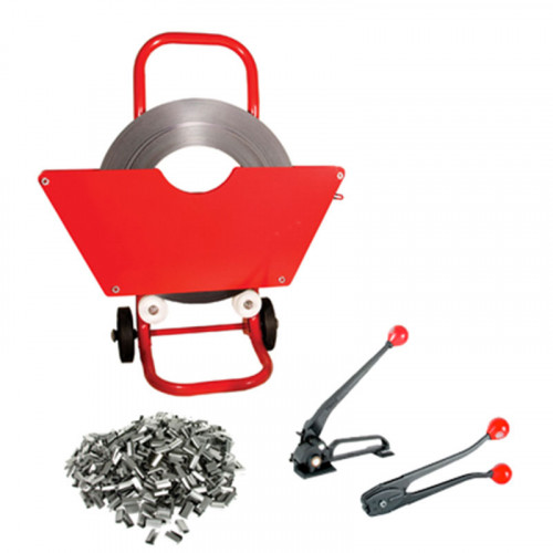 Steel Strapping Kit 16mm with Dispenser, Tensioner, Crimper and Seals